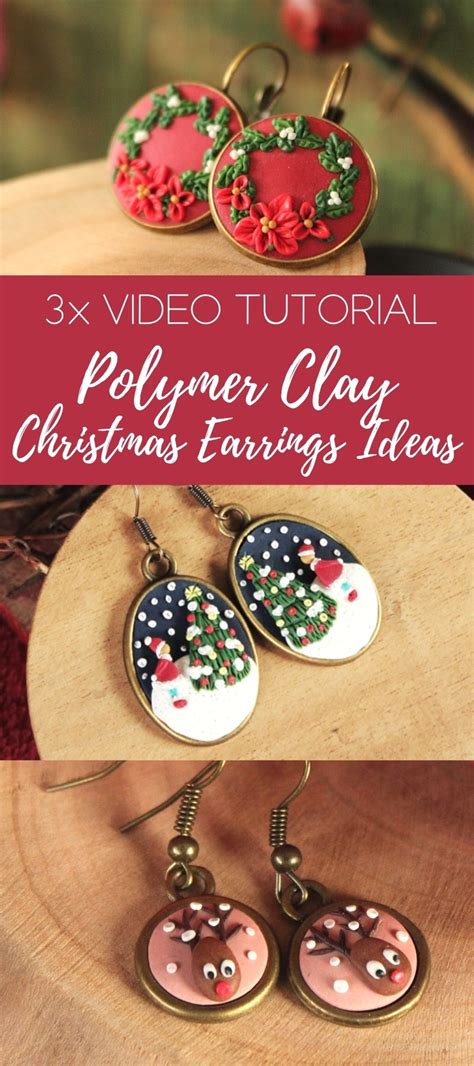 Polymer Clay Christmas Earrings | 3x Video Tutorial - My Vian