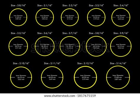 Yellow Gold Round Bangle Size Chart Stock Illustration 1817675159 | Shutterstock