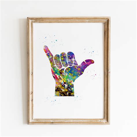 Shaka Hand Sign Hand Gesture Surf Hawaii Culture Poster - Etsy