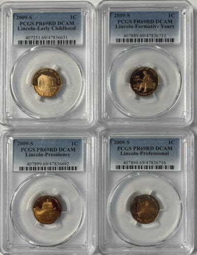 2009 S Lincoln Cent Proof 4 Coin US Mint Bicentennial Set PCGS PR69RD DCAM | eBay