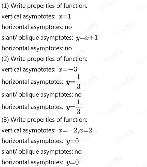 Solved: B. Determine the asymptote for each equation. Show your ...