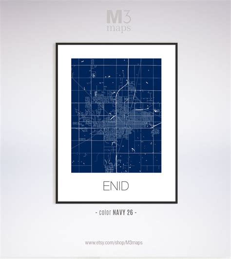 Enid Oklahoma Enid OK Map Enid Map Enid Print Enid Poster - Etsy