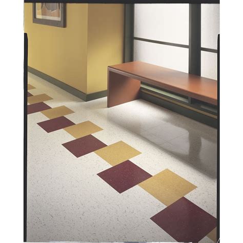 Armstrong Flooring MultiColor 45-Piece 12-in x 12-in Jester Red Glue (Adhesive) Chip Commercial ...