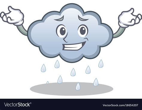 Grinning rain cloud character cartoon Royalty Free Vector