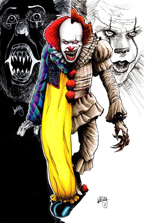 My Pennywise Old/New artwork, created with Copics, Poscas, pens and ...