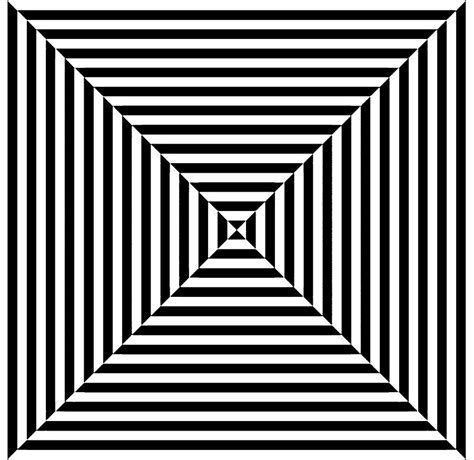 OP ART, Black and white Square, Trapeze, Optical Art. Digital Art by Tom Hill - Pixels