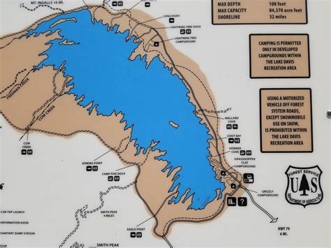 Lake Davis map with Lake Davis Trail shown.