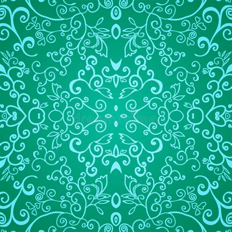 Seamless Emerald Floral Pattern Stock Vector - Illustration of emerald, curl: 40774153