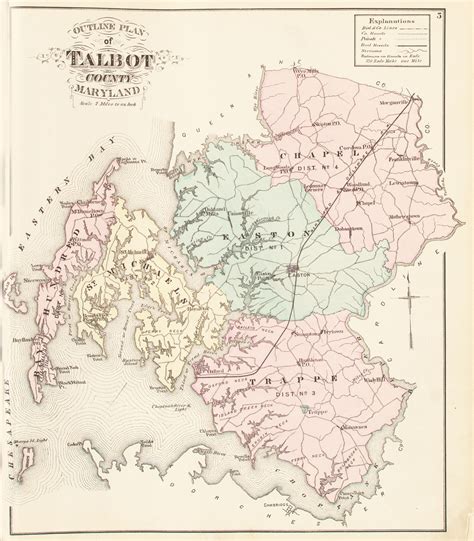 Talbot Maryland County Historic Map