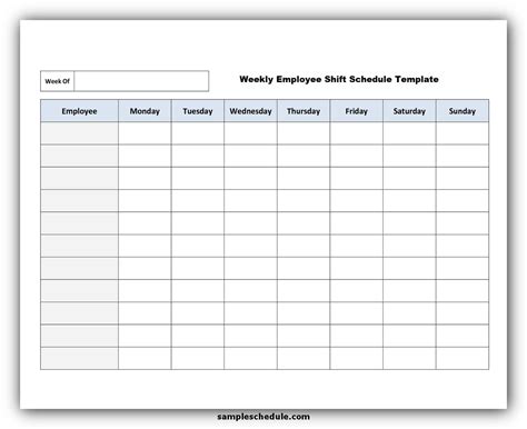 Employee Shift Schedule Template Excel