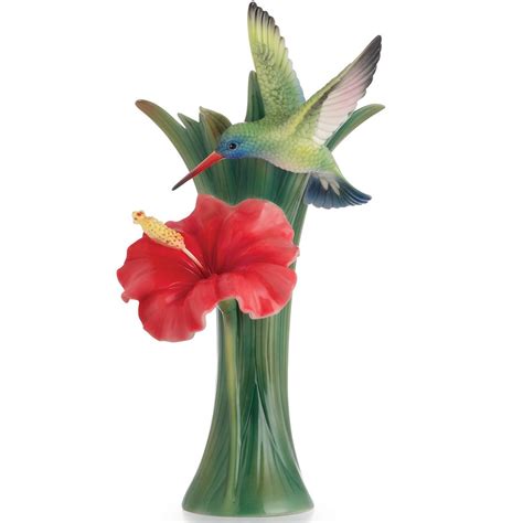 Hummingbird Vase | Hibiscus | Porcelain | Franz