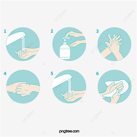 Hand Washing Steps Vector Hd Images, Green Sterilization Hand Washing ...