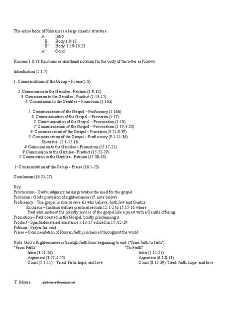 Chiastic Structure of Romans | PDF