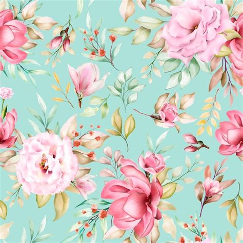 Free Vector | Watercolor floral seamless pattern