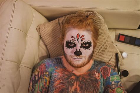 Ed Sheeran Shows Off His Tattoos and Some Spooky Face Paint While ...