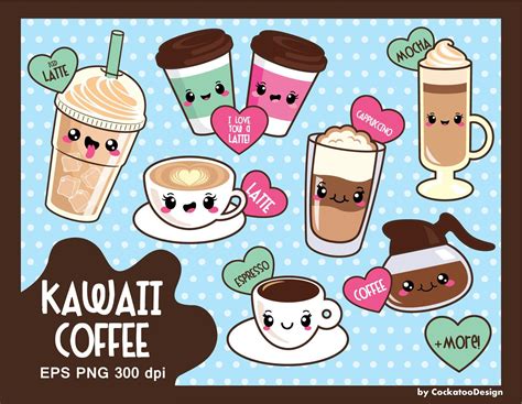 Coffee Clipart Kawaii Coffee Clipart Cute Coffee Clipart | Etsy | Kawaii clipart, Coffee clipart ...