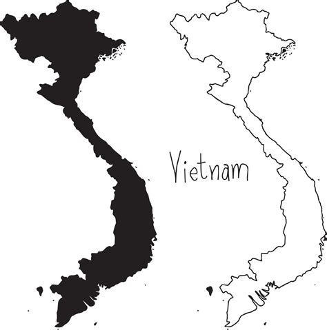 Map Of Vietnam Outline Silhouette Of Vietnam Map Vector Illustration ...