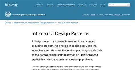 Intro to UI Design Patterns | Wireframing Academy | Balsamiq