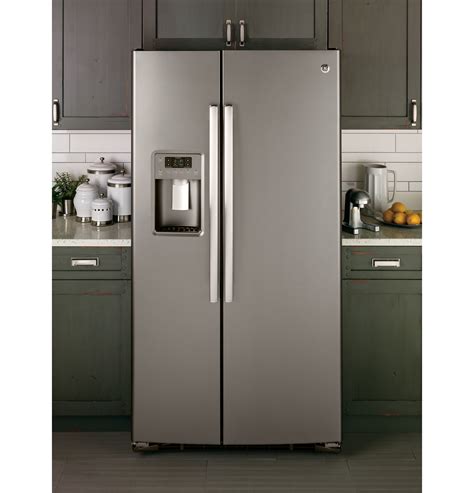 Best Buy: GE 23.0 Cu. Ft. Side-by-Side Refrigerator with External Ice ...