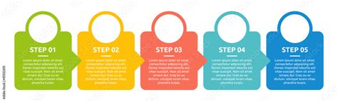 5 Step infographic, Chart process diagram template. Stock Vector | Adobe Stock