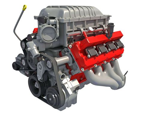 Dodge Supercharged HEMI V8 Engine - 3D Model by 3D Horse