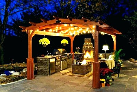 outdoor spa ideas - Google Search Gazebo Chandelier, Gazebo Lighting, Backyard Lighting, Cool ...