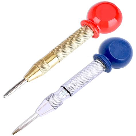 Buy 2 Pack Automatic Drill Center Punch,5 inch Brass Spring Loaded ...