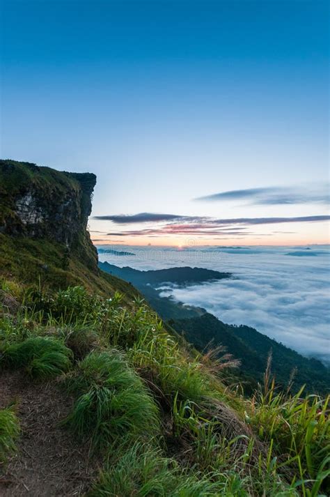 Phu Chi Fa Mountain Landscape with Sunrise Stock Photo - Image of landscape, trip: 116280090