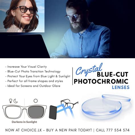 Blue-Cut Photochromic Lenses - Choice.lk