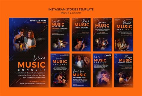 Premium PSD | Music concert instagram stories template