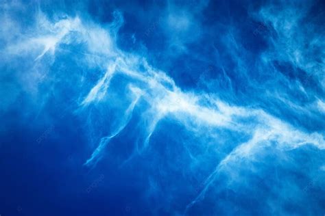 Blue Sky With White Spray Cloud Paint Clouds Weather Photo Background And Picture For Free ...