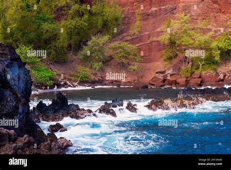 Red Sand Beach, Maui, Hawaii Stock Photo - Alamy