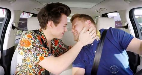 Harry Styles and James Corden Kiss in Holiday-Themed Carpool Karaoke ...