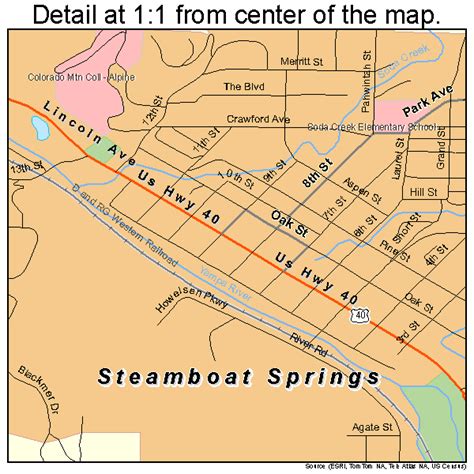 Steamboat Springs Colorado Street Map 0873825