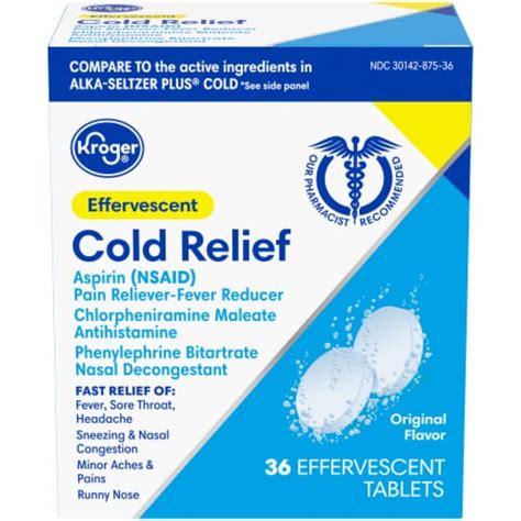 Kroger® Gluten Free Original Flavor Effervescent Cold Relief Tablets ...