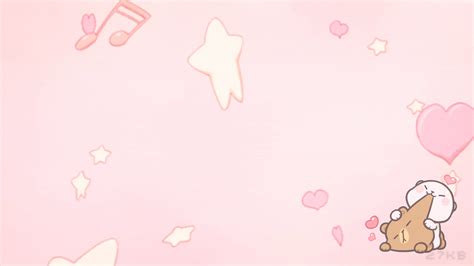 a pink background with hearts, stars and a teddy bear