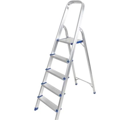 EMC Emirates Platform 5 Steps Ladder, Anti-Slip Top, Aluminum Hinge, Safety Handrail ...