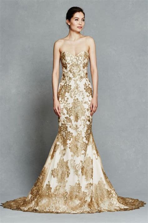 14 Gorgeous White and Gold Wedding Dress - GetFashionIdeas.com - GetFashionIdeas.com