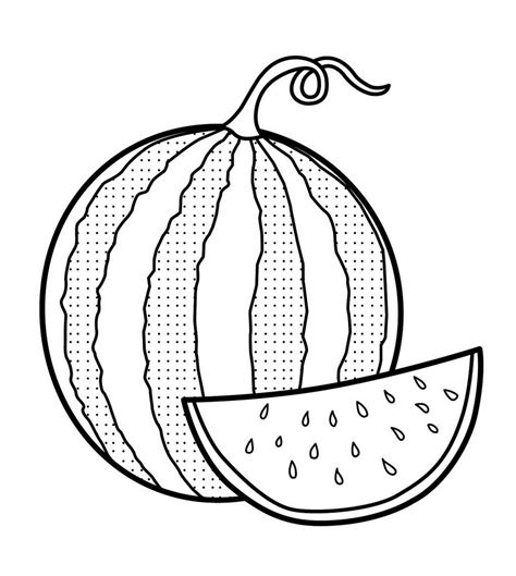 7 Fresh Pictures of Watermelon Coloring Sheets | Buku mewarnai, Warna, Halaman mewarnai