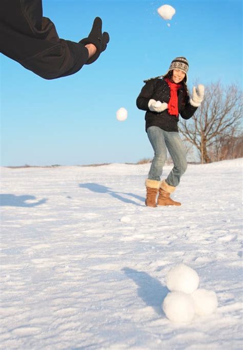 Winter Fun - Snowball Fight Stock Photo - Image of adult, cool: 11198160