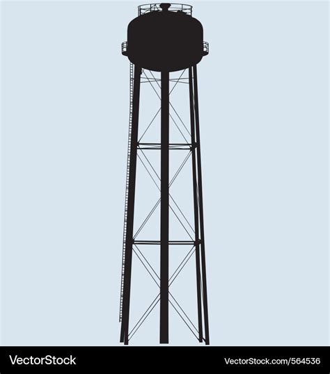 Water tower silhouette Royalty Free Vector Image