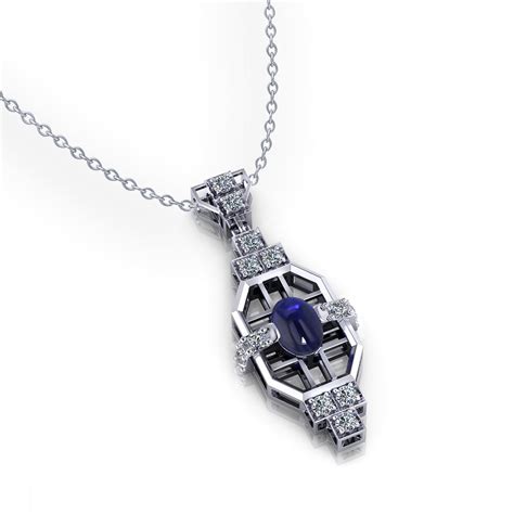 Art Deco Sapphire Pendant - Jewelry Designs