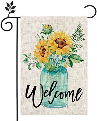 Amazon.com: CROWNED BEAUTY Spring Summer Sunflower Garden Flag 12×18 Inch Double Sided for ...
