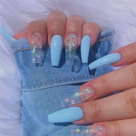 Light blue nail designs with butterflies - fasandroid