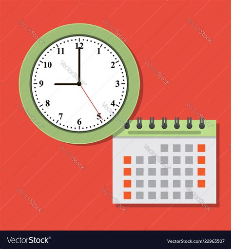 Timing concept calendar and clock icon Royalty Free Vector