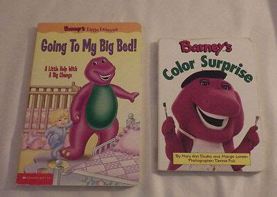 Lot of 2 Barney Books Color Surprise Going to My Big Bed Dinousaur ...