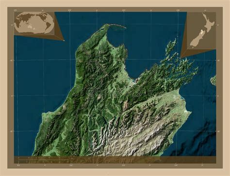 Nelson, New Zealand. Low-res Satellite. Major Cities Stock Image - Image of continent, land ...