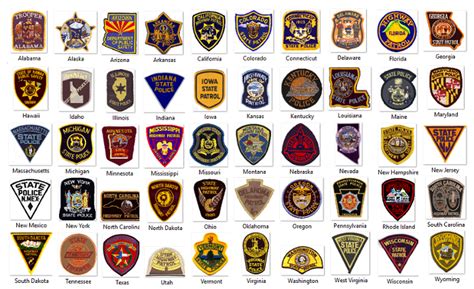 Highway Patrol State Police 50 State Patch Collection Full Size