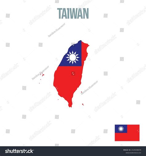 Taiwan Map Republic China National Borders Stock Vector (Royalty Free ...