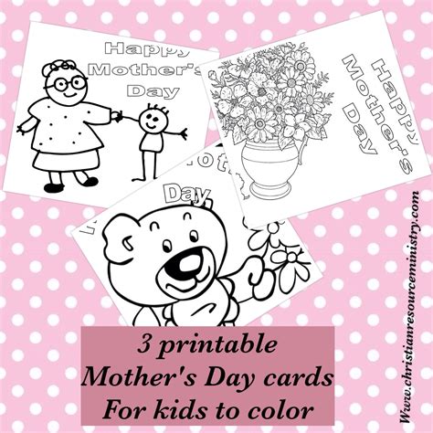 Printable Mother's Day Cards for kids